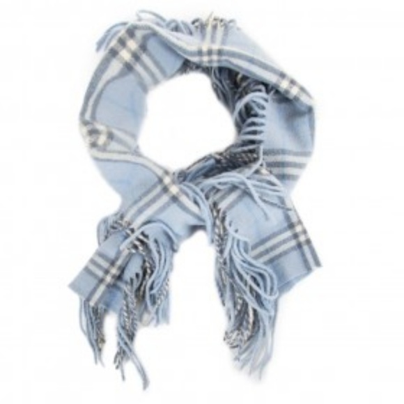 Burberry Accessories - 💙 Authentic Burberry Baby Blue Fringe Scarf 💙